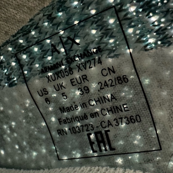 Armani Exchange Sneakers XUX058 Logo Sock Style Fabric Stretch Slip On Style - Picture 4 of 14